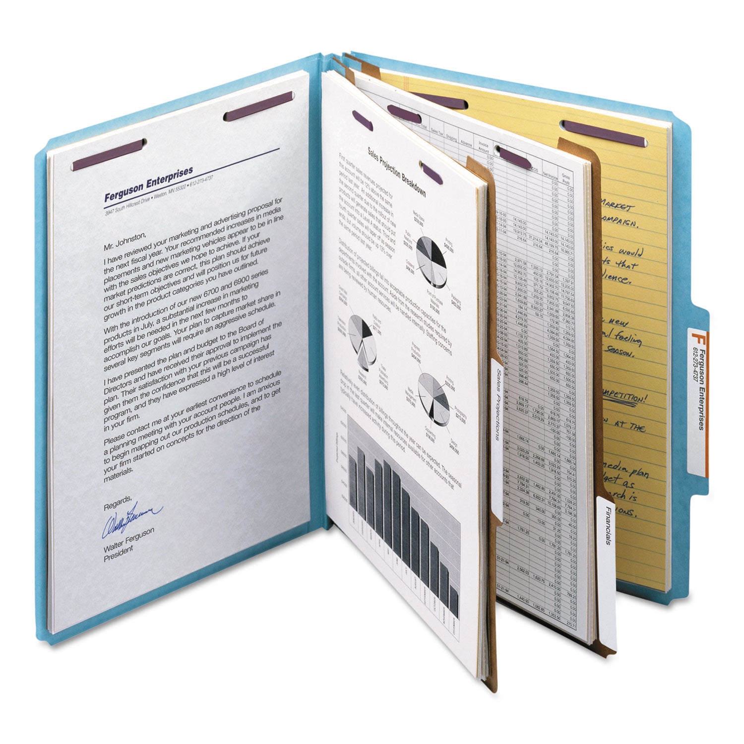 Smead SafeSHIELD 2/5 Tab Cut Letter Size Recycled Classification Folders, 2" Expansion, 2 Fasteners, 2 Dividers, 25 pt. Pressboard, Blue, Heavy Duty, Tear Resistant, 100% Recycled, 10/Box