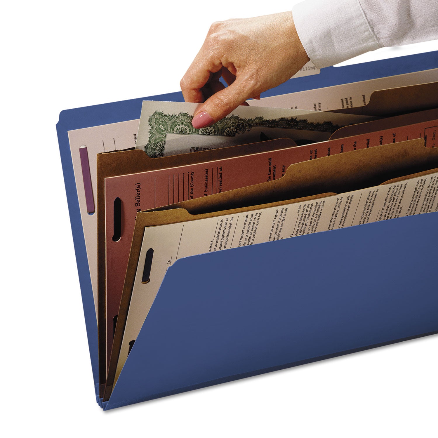 Smead Pressboard Classification Folder with Wallet and SafeSHIELD&reg; Fastener 14077