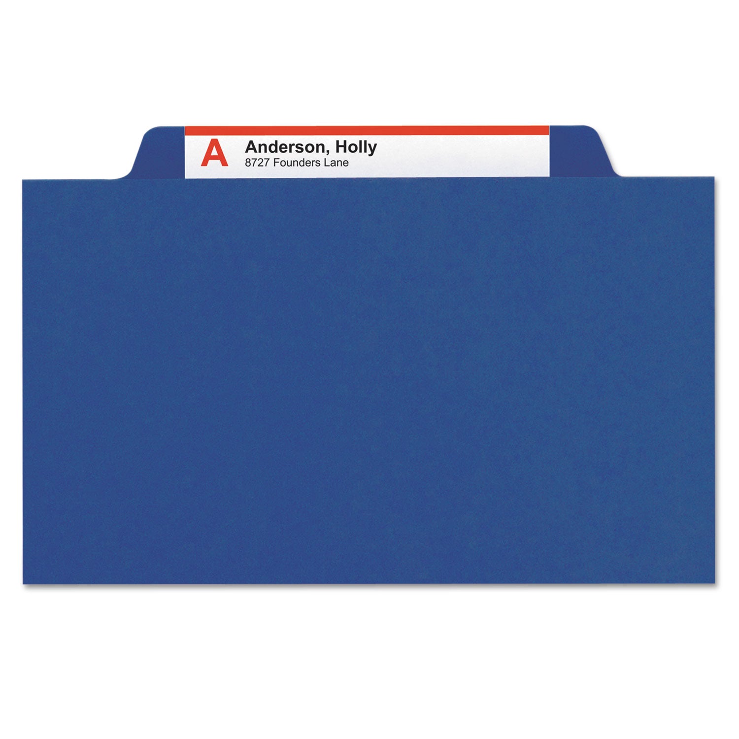 Smead SafeSHIELD 2/5 Tab Cut Letter Size Recycled Classification Folders, 2" Expansion, 2 Fasteners, 2 Dividers, 25 pt. Pressboard, Dark Blue, Heavy Duty, Tear Resistant, 100% Recycled, 10/Box