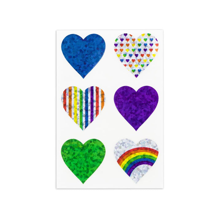 Holographic Sticker Hearts - 6 Sheets