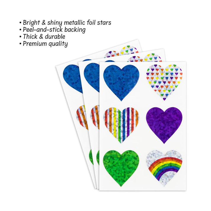 Holographic Sticker Hearts - 6 Sheets