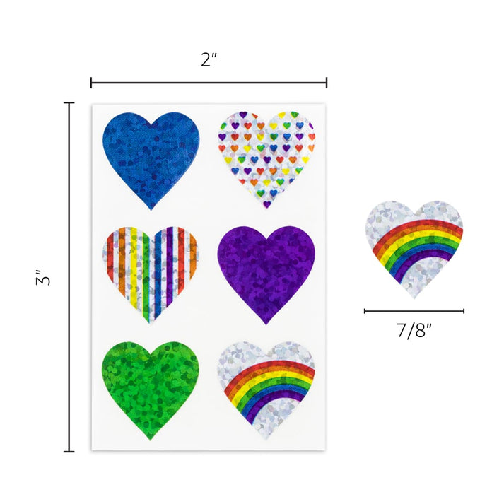 Holographic Sticker Hearts - 36 Sheets