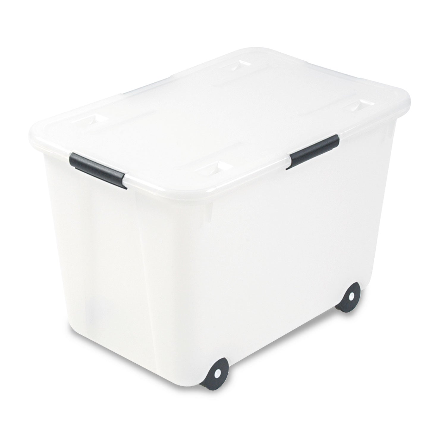 Rolling Storage Box, 15 Gallon, Clear