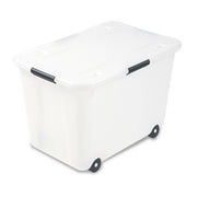 Rolling Storage Box, 15 Gallon, Clear