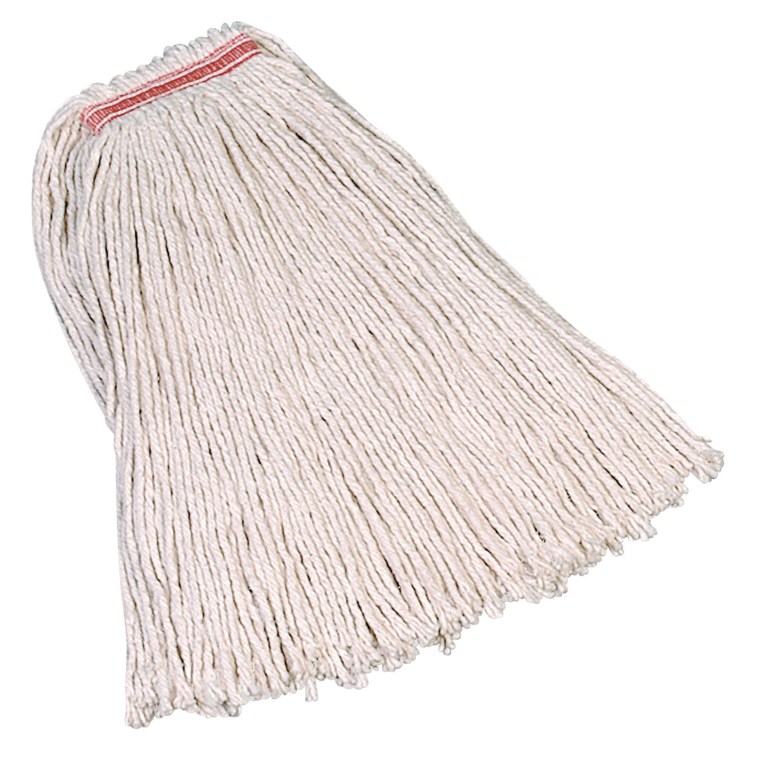 Premium Cut-End Cotton Mop, White, 20 Oz, 1-In. Orange Headband