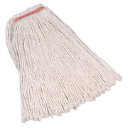 Premium Cut-End Cotton Mop, White, 20 Oz, 1-In. Orange Headband