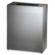 Designer Line Silhouettes Waste Receptacle, 22.5 gal, Steel, Silver Metallic