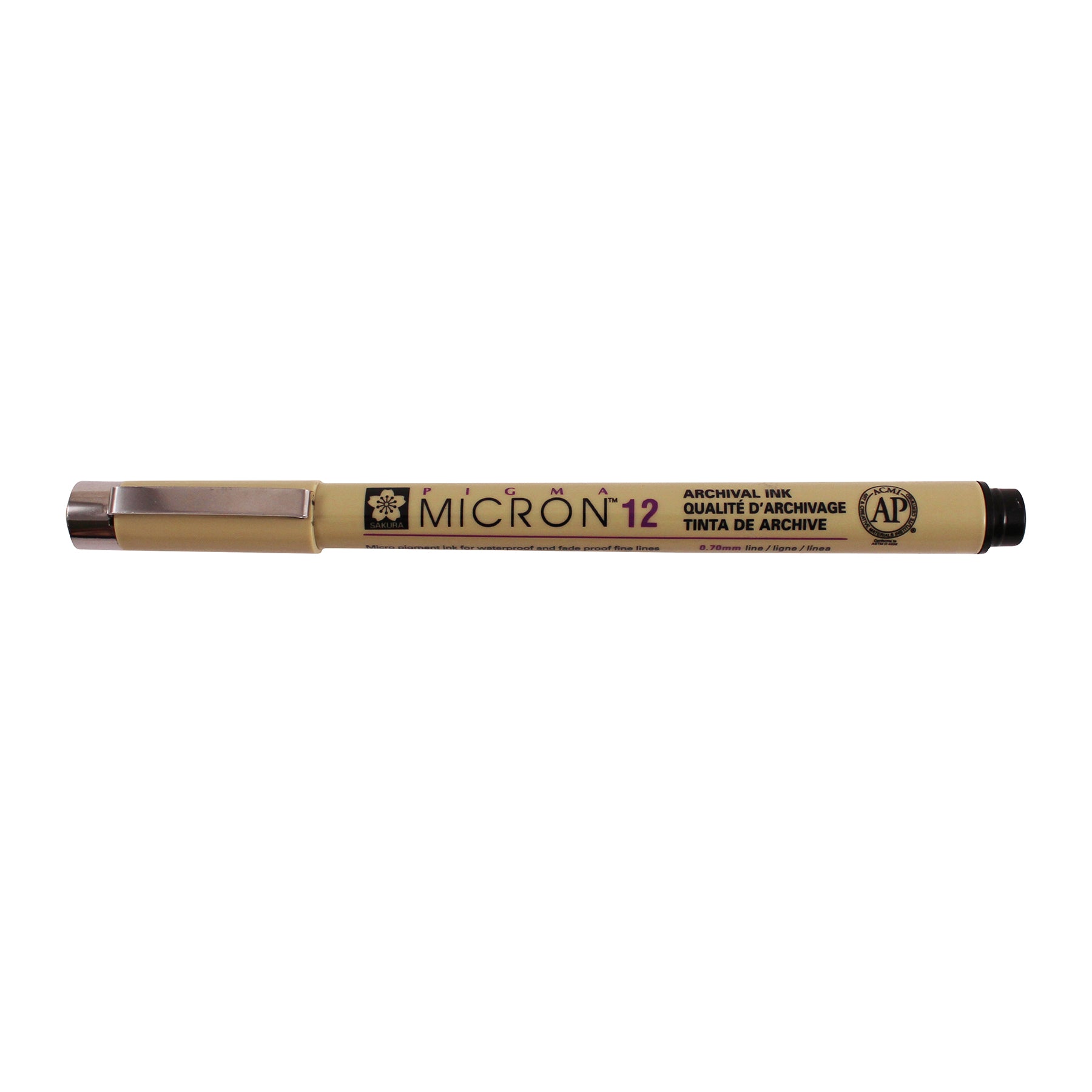 Pigma Micron Pen, Black, 0.70mm Size 12