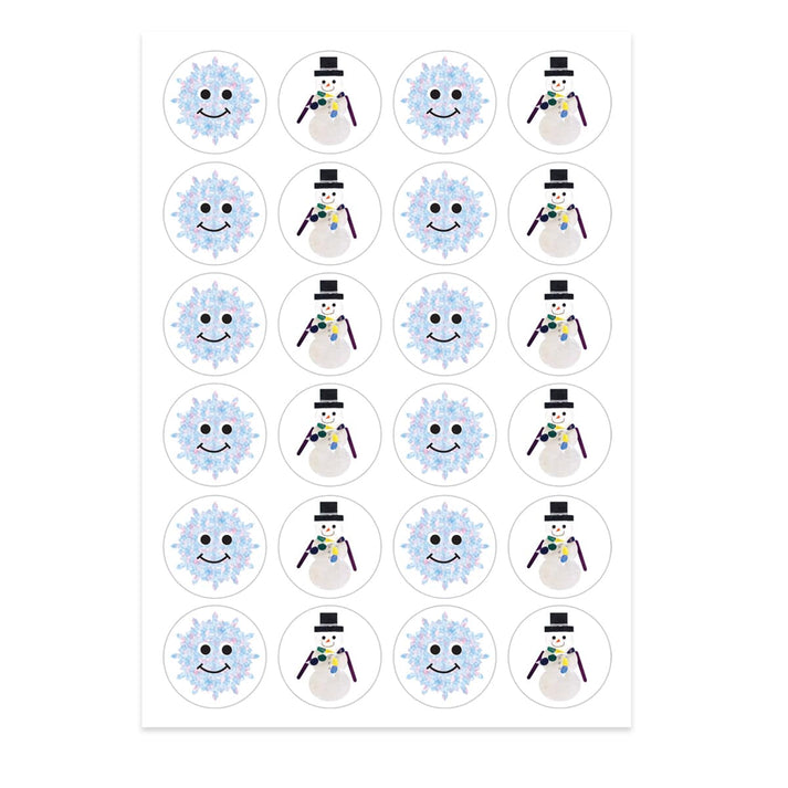 Themed Stickers - 20 Sheets - Snowflakes & Snowmen