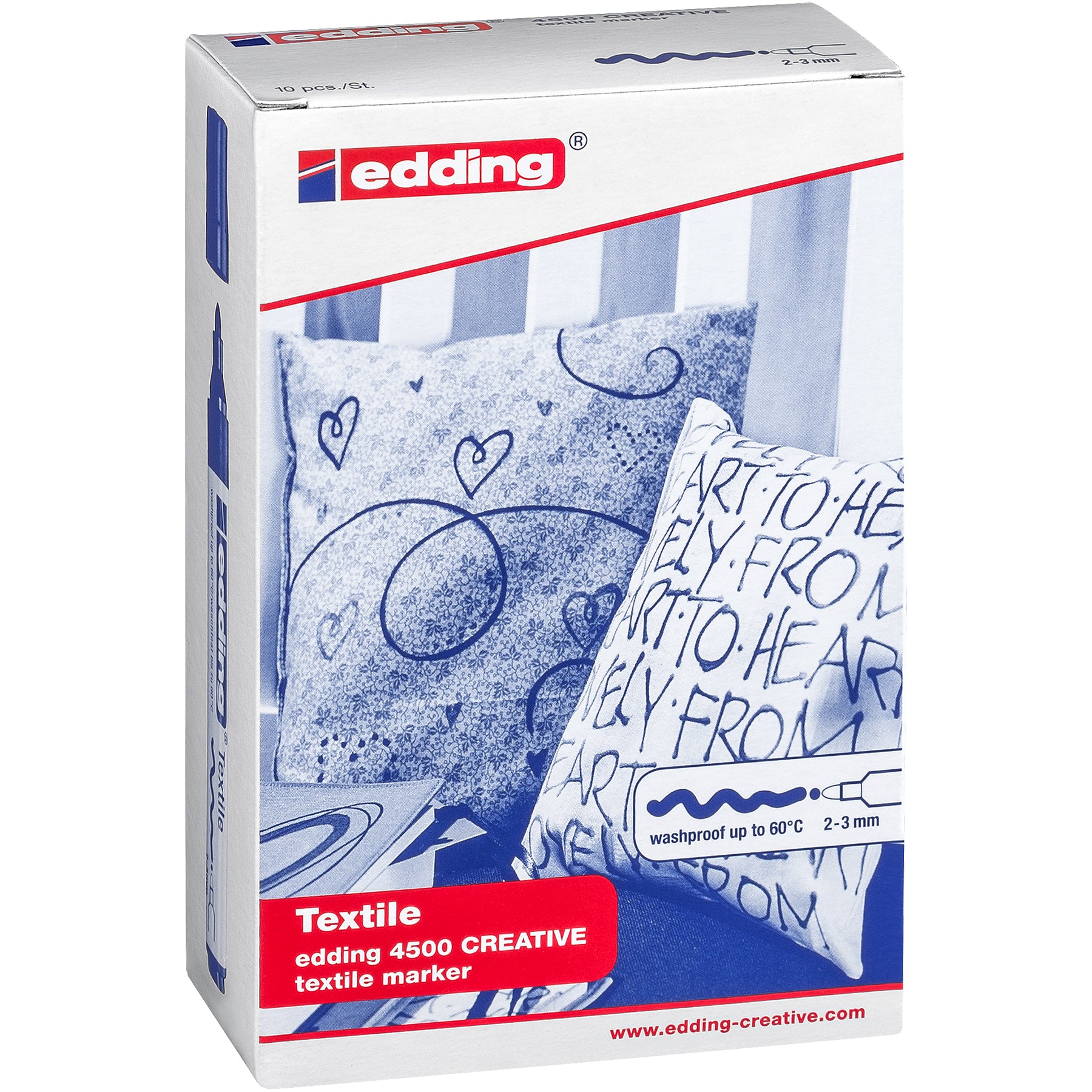 edding 4500 Textile Marker - Box of 10 - Basic