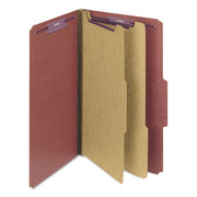 Smead SafeSHIELD 2/5 Tab Cut Legal Classification Folders, 2 Dividers, 2" Expansion, 8.5" x 14", Red, 100% Recycled, 10/Box