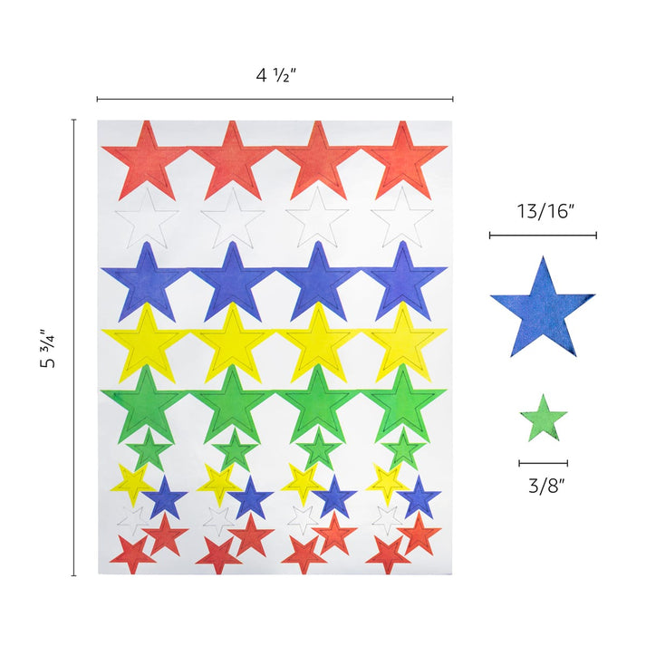 Sticker Forms - Colored Foil Stars - 20 sheets