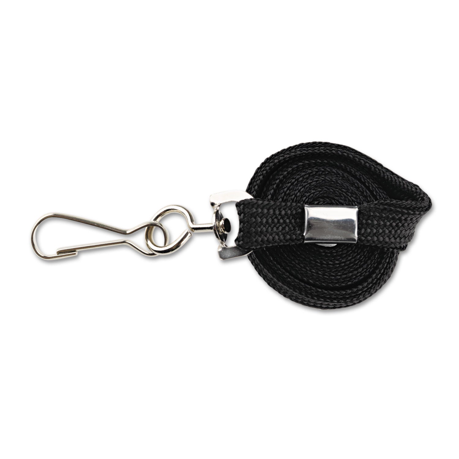 Deluxe Lanyard with J-Hook, Black, Box of 24