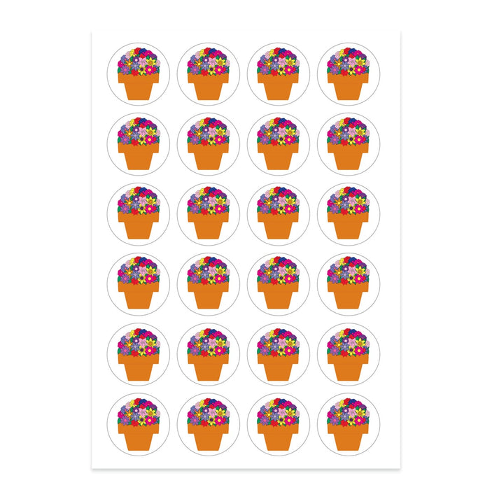 Themed Stickers - 3 sheets - Flower Pots