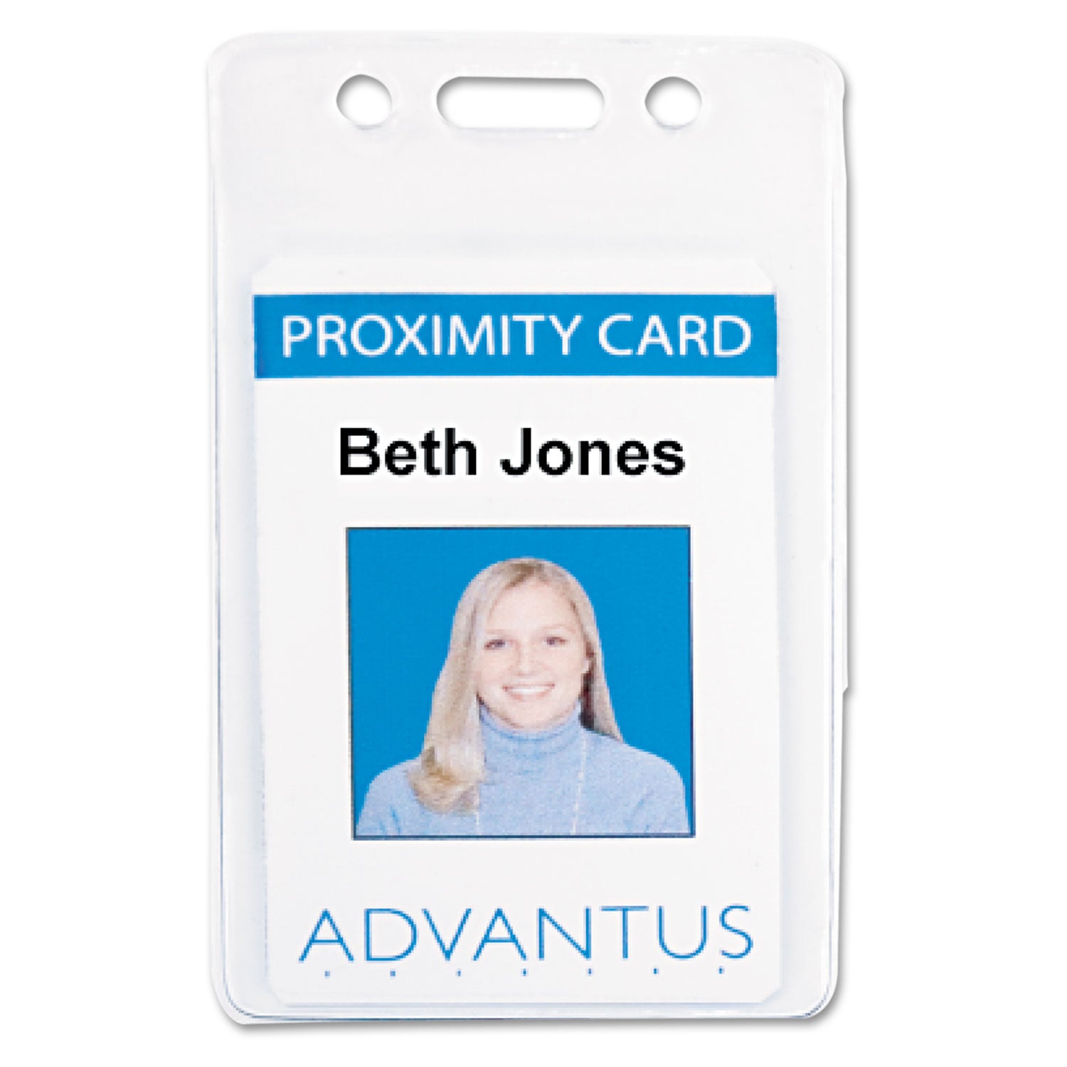 Proximity Badge Holders, Vertical, Clear, Pack of 50