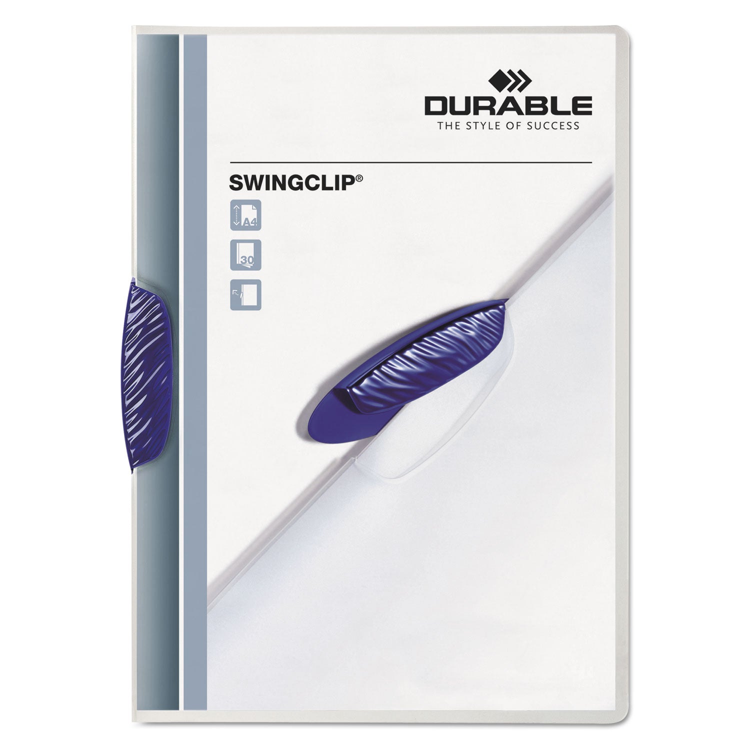SWINGCLIP Letter Report Cover - 8 1/2" x 11" - 30 Sheets Capacity - Polypropylene - Dark Blue - Wear Resistant - 25 / Box