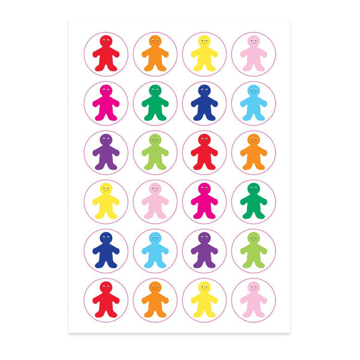 Themed Sticker Forms - Rainbow People - 20 Sheets, 1" stickers