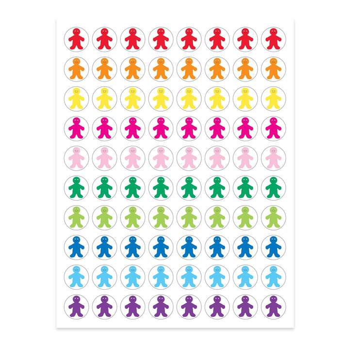 Themed Sticker Forms - Rainbow People - 3 Sheets, 1/2" stickers