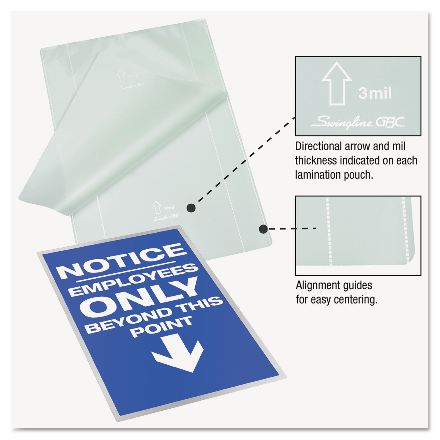 GBC Fusion EZUse Laminating Pouches - Sheet Size Supported: Letter 8.50" Width x 11" Length - Laminating Pouch/Sheet Size: 9" Width x 11.50" Length x 3 mil Thickness - Glossy - for Document - UV Resistant, Durable, Fade Resistant - Clear - 100 / Box