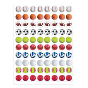 Themed Sticker Forms - Sports Ball - 3 Sheets, 1/2" stickers