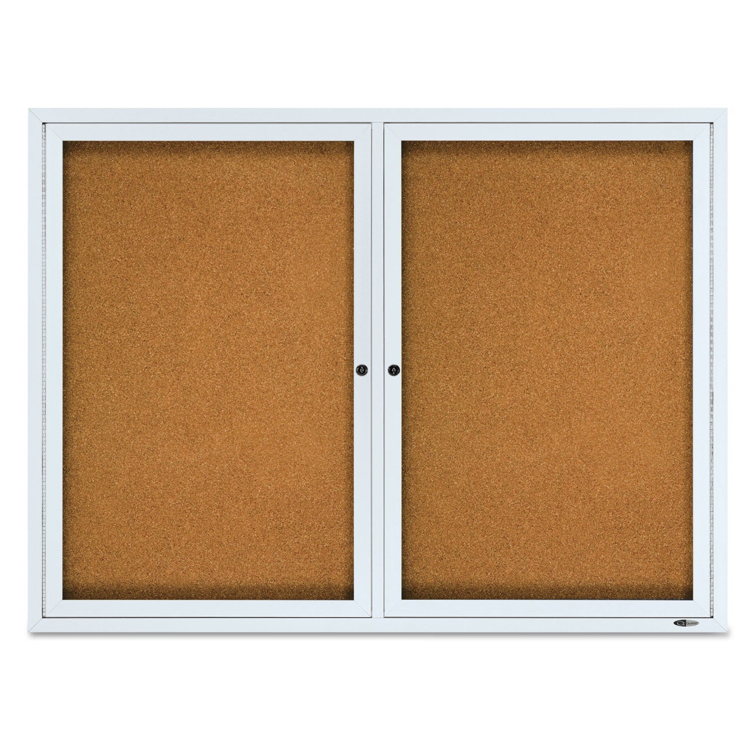 Quartet Enclosed Cork Bulletin Board, 36" x 48", Brown Cork Surface, 2 Hinged Locking Doors, Shatterproof Acrylic Glass, Weather Resistant Silver Aluminum Frame, 1 Each