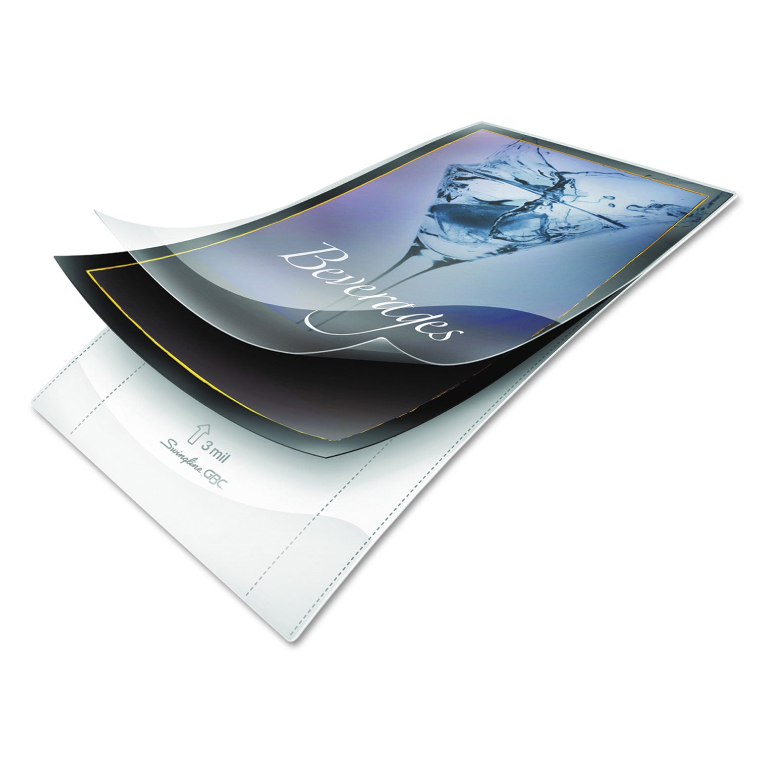 GBC Fusion EZUse Laminating Pouches - Sheet Size Supported: Menu - Laminating Pouch/Sheet Size: 3 mil Thickness - Glossy - for Document - UV Resistant, Durable, Fade Resistant - Clear - 100 / Box