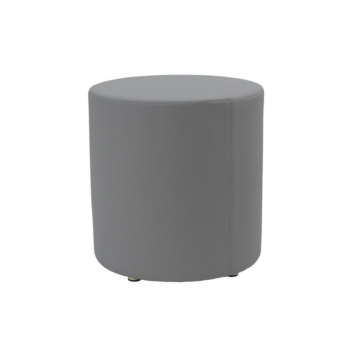 Everyday 18" Round Faux Leather Ottoman, 19" Height - Smoke