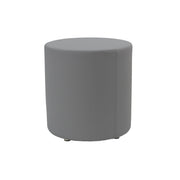 Everyday 18" Round Faux Leather Ottoman, 19" Height - Smoke