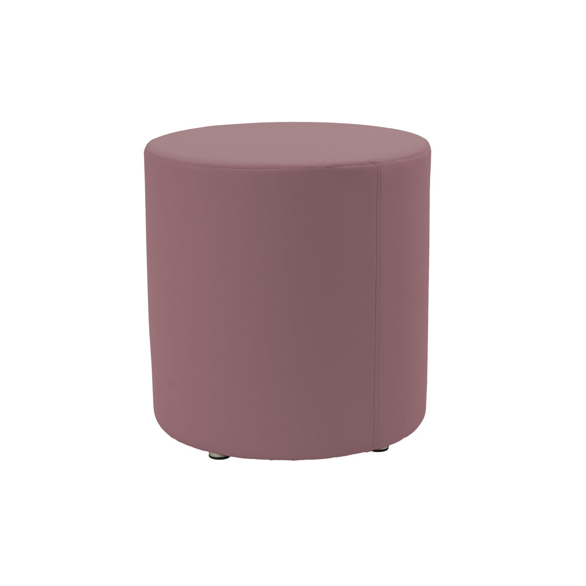 Everyday 18" Round Faux Leather Ottoman, 19" Height - Mauve
