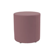 Everyday 18" Round Faux Leather Ottoman, 19" Height - Mauve