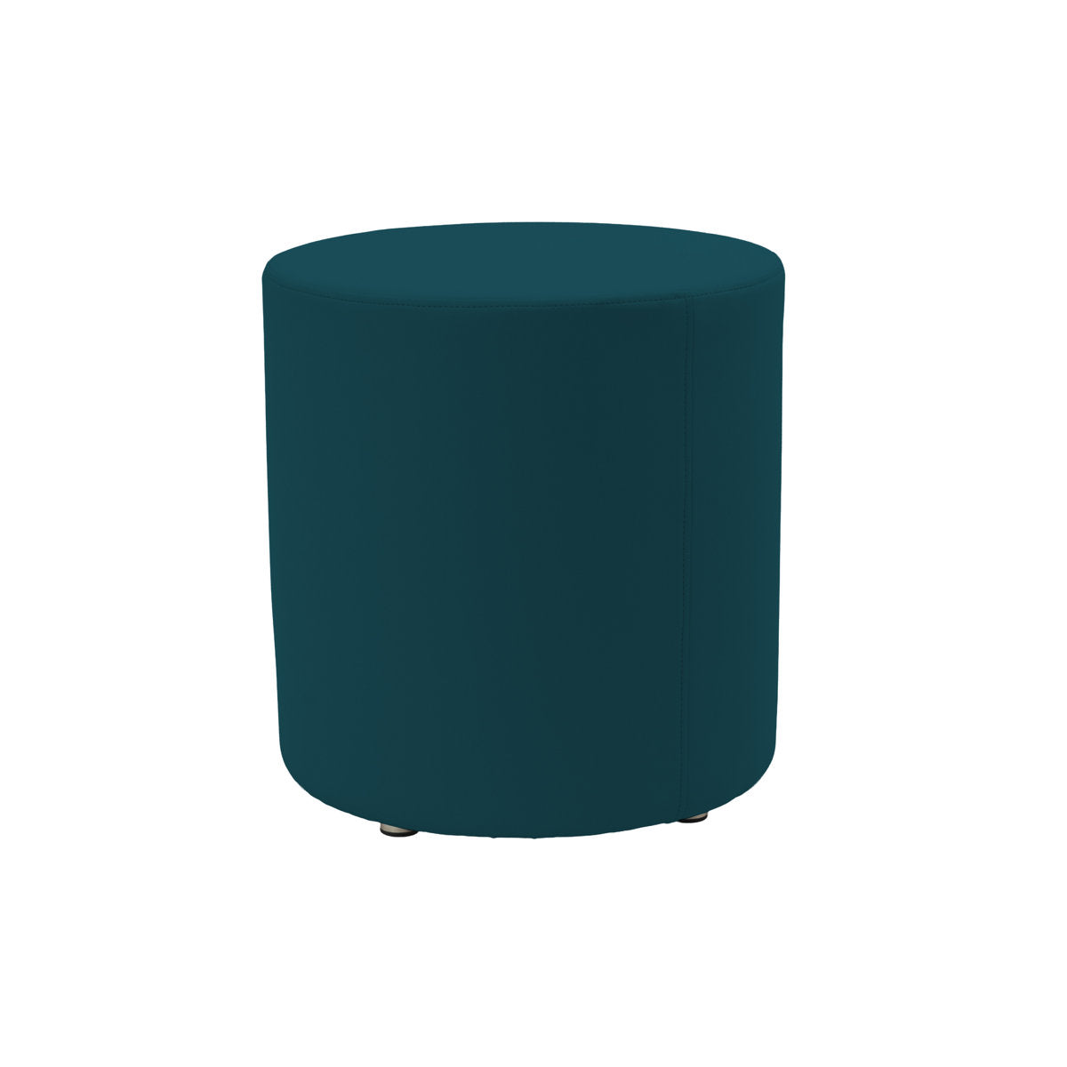 Everyday 18" Round Faux Leather Ottoman, 19" Height - Peacock