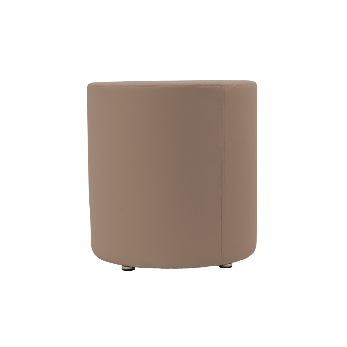 Everyday 18" Round Faux Leather Ottoman, 19" Height - Caffe