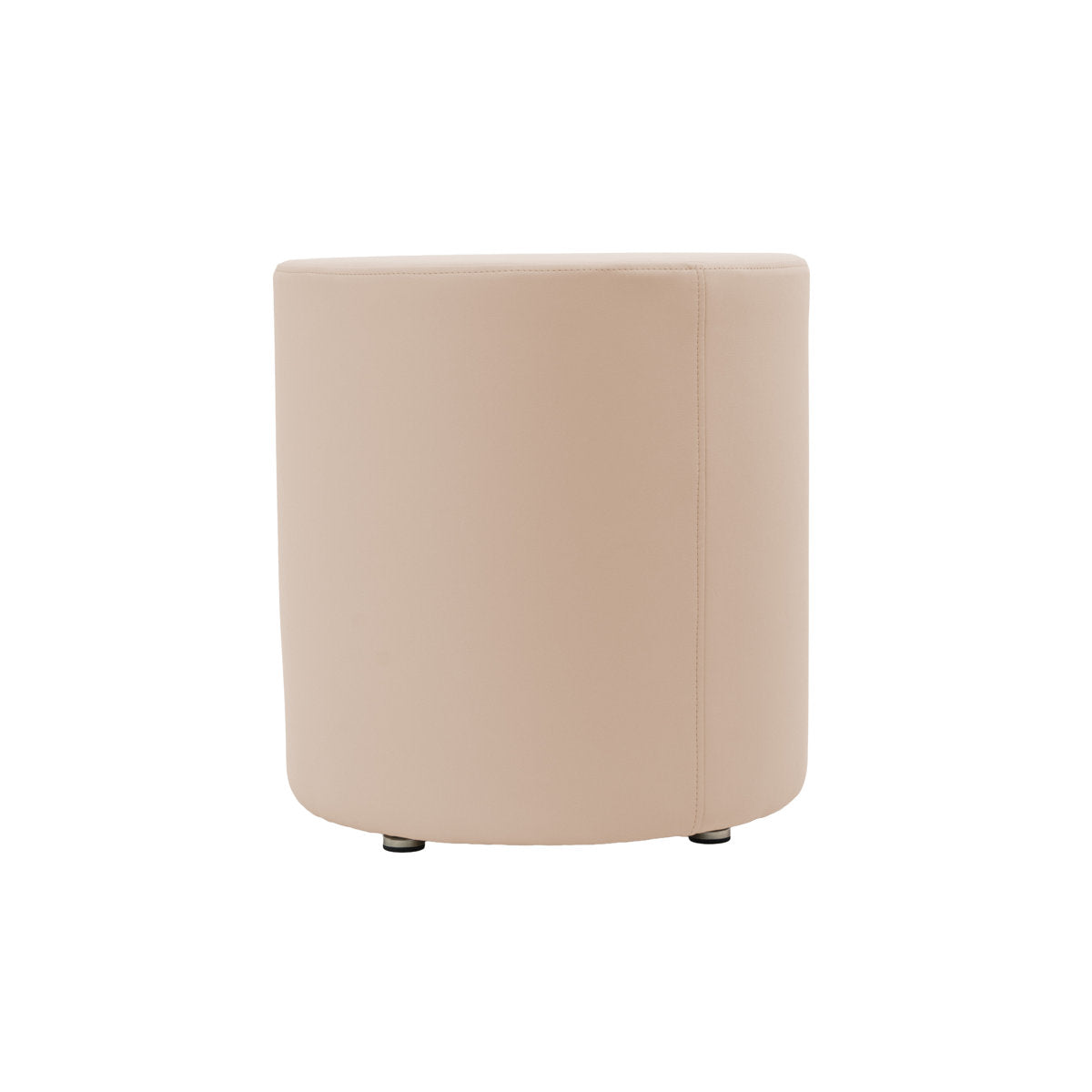 Everyday 18" Round Faux Leather Ottoman, 19" Height - Beige