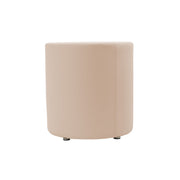 Everyday 18" Round Faux Leather Ottoman, 19" Height - Beige