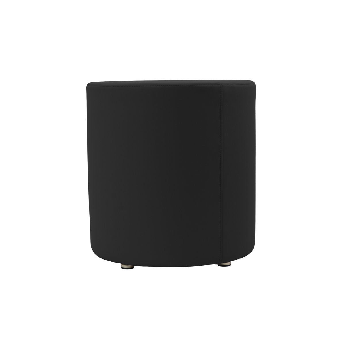Everyday 18" Round Faux Leather Ottoman, 19" Height - Onyx