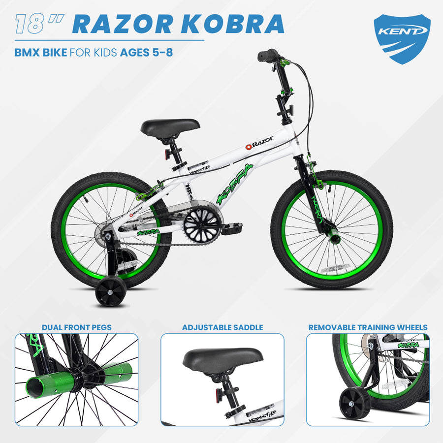 18" Razor Kobra,White/Green