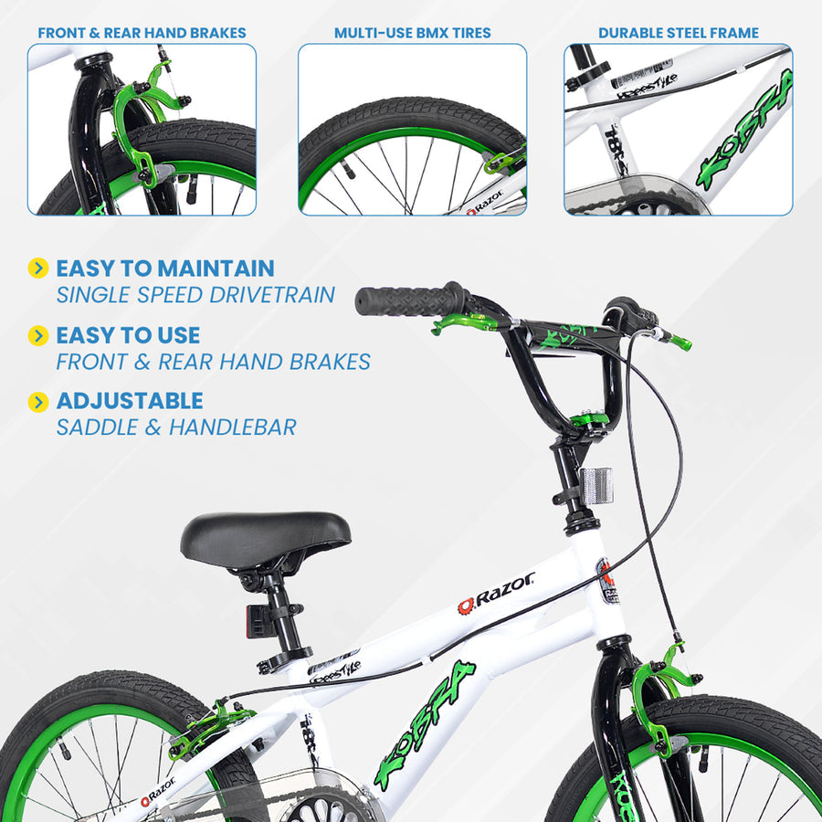 18" Razor Kobra,White/Green