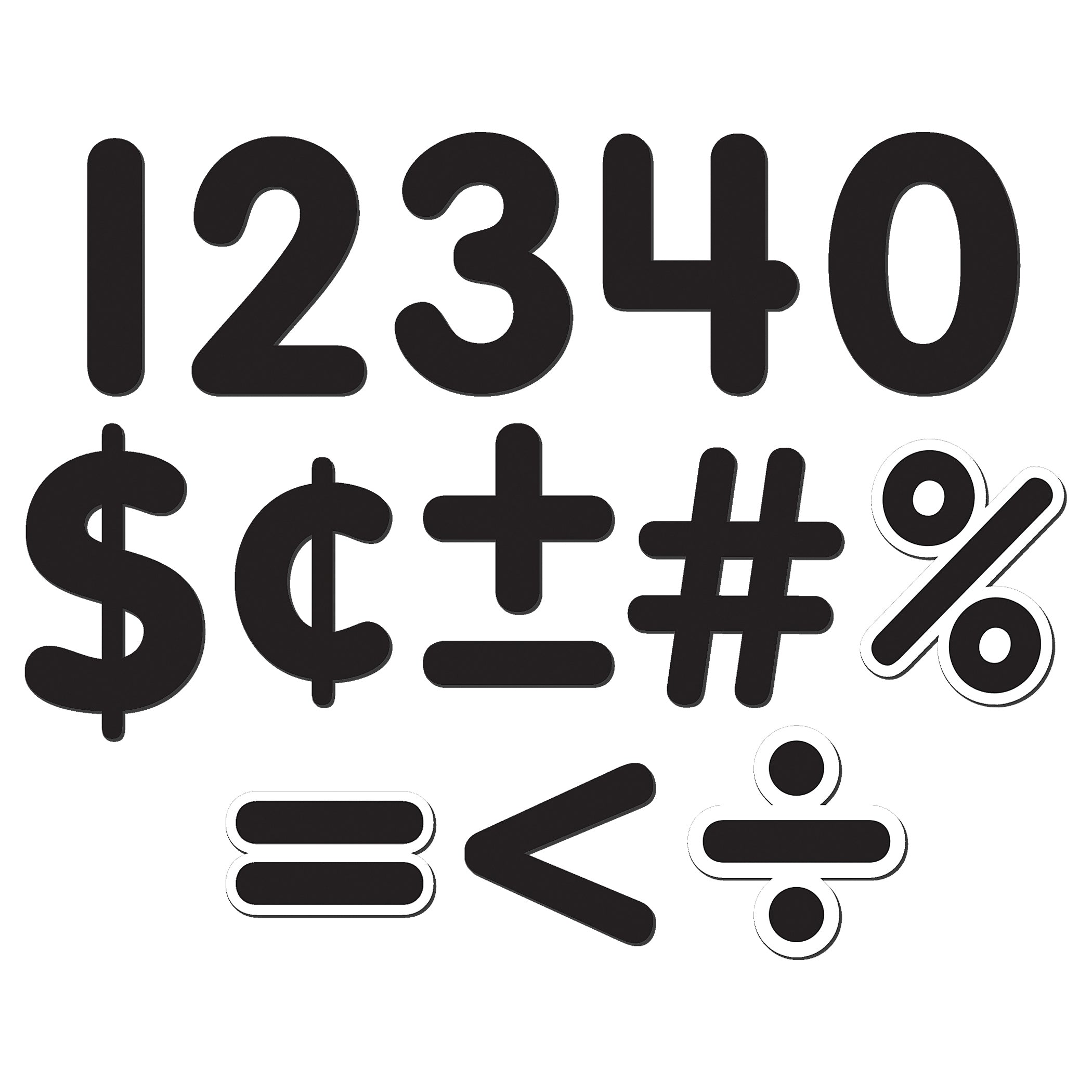 Black Classic 2-1/2" Magnetic Numbers