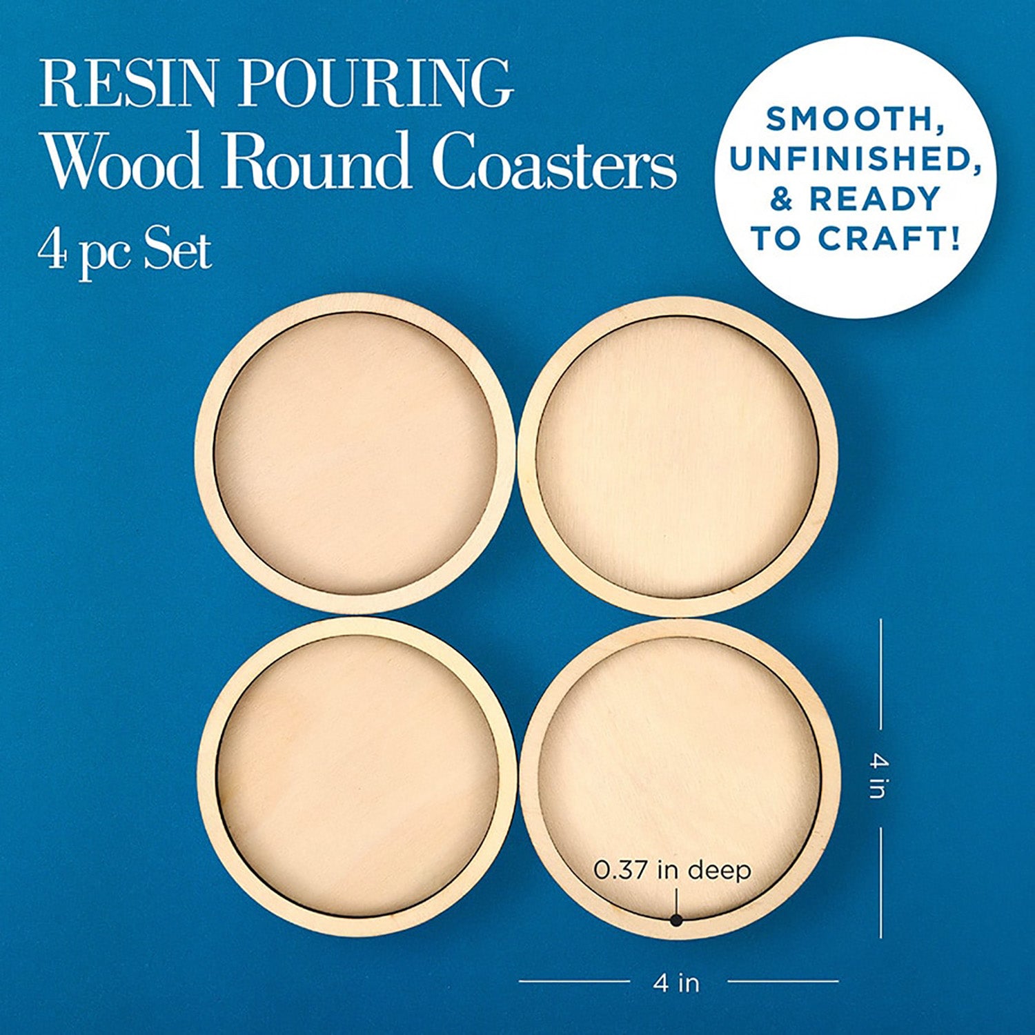 Resin Pouring Surface, Coasters, 4-Piece