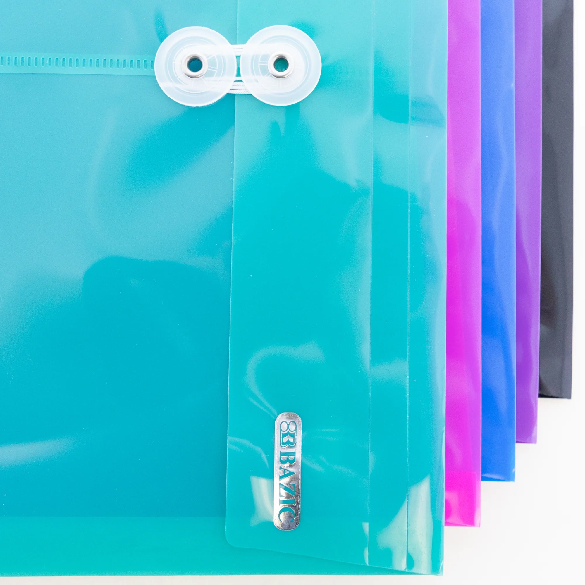 Poly Project Envelopes, 11-1/2" x 9-3/4", 200 Sheet Capacity, Assorted Colors, Pack of 5
