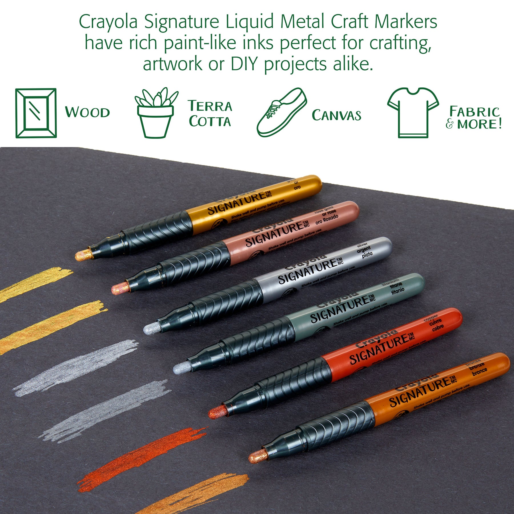 Signature™ Liquid Metal Craft Markers, Pack of 6