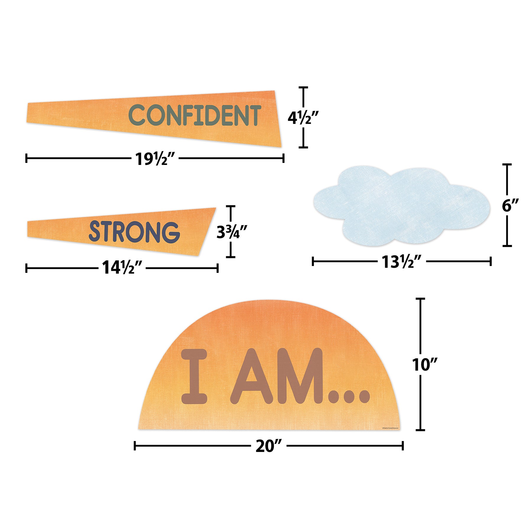 Moving Mountains Road Trip Sun Positive Affirmations Bulletin Board Set, 17 Pieces