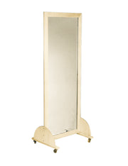 Glass mirror, mobile caster base, vertical, 22" W x 60" H