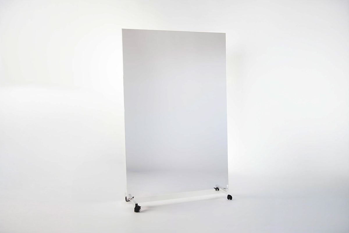 Glassless Mirror, Rolling Stand and Whiteboard Back Panel, 48" W x 84" H