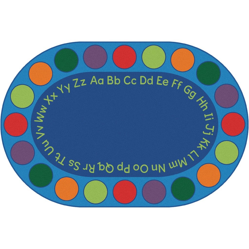 Seating Circles Circletime Alphabet Rug - 7ft 6in x 12ft - Oval - Blue