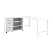 Bush Business Furniture Hustle 72W x 30D Computer Desk and Storage Cabinet with Drawers and Shelves in White - 71.02" Width x 29.37" Depth x 30.07" Height
