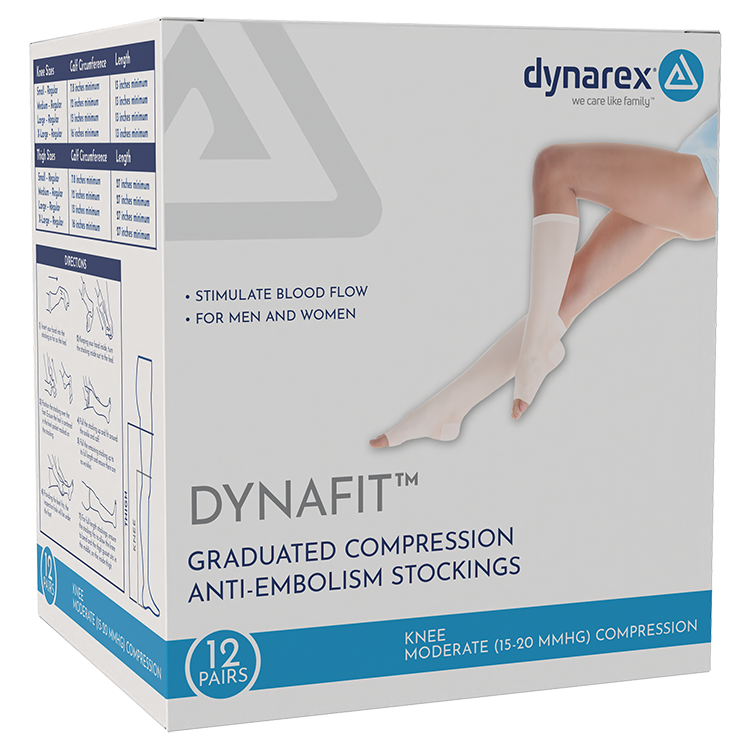 DynaFit Compression Stockings - Knee, Medium - 12 pars per Box/5 boxes per Case
