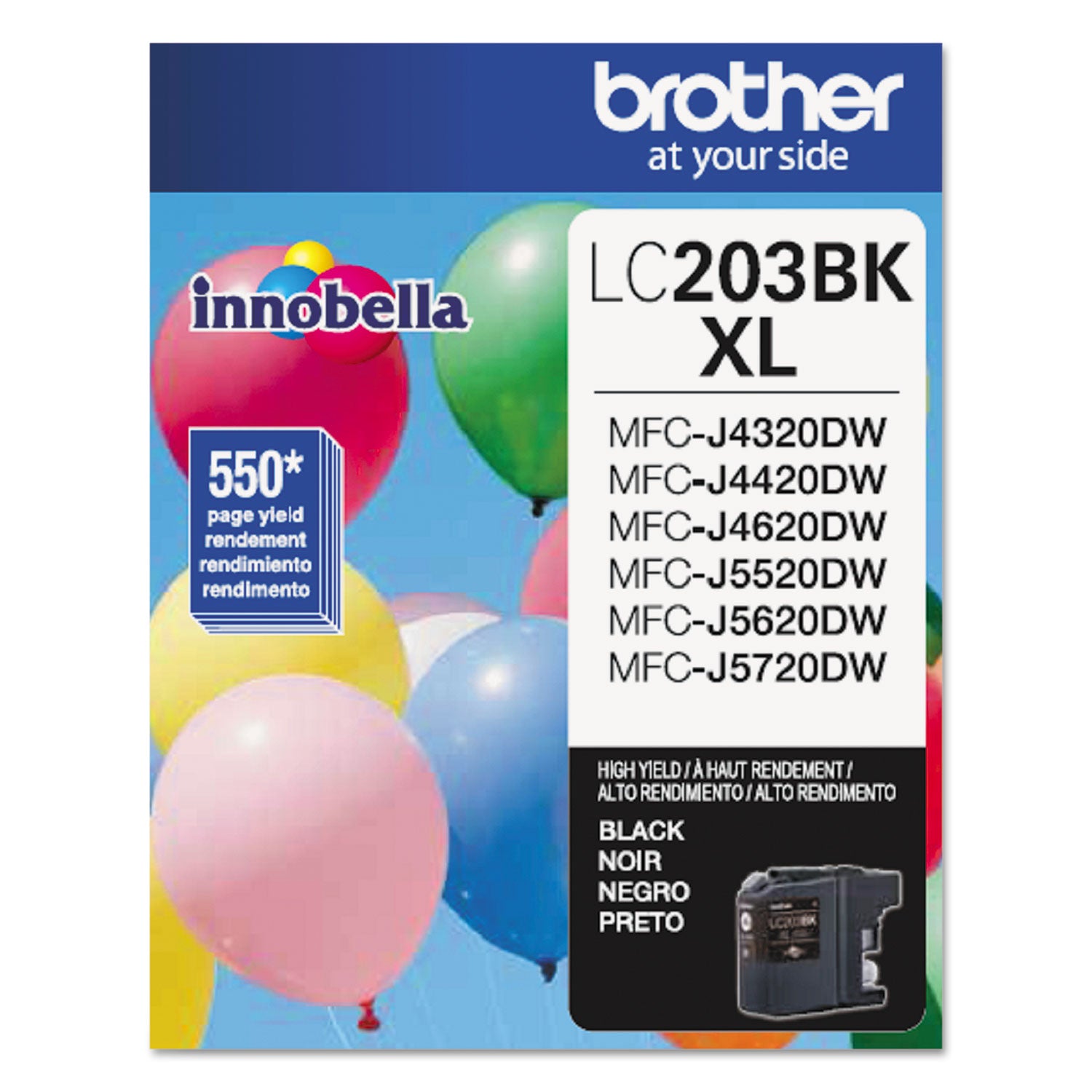 Brother Innobella LC203BK High Yield Inkjet Ink Cartridge - Black - 1 Each