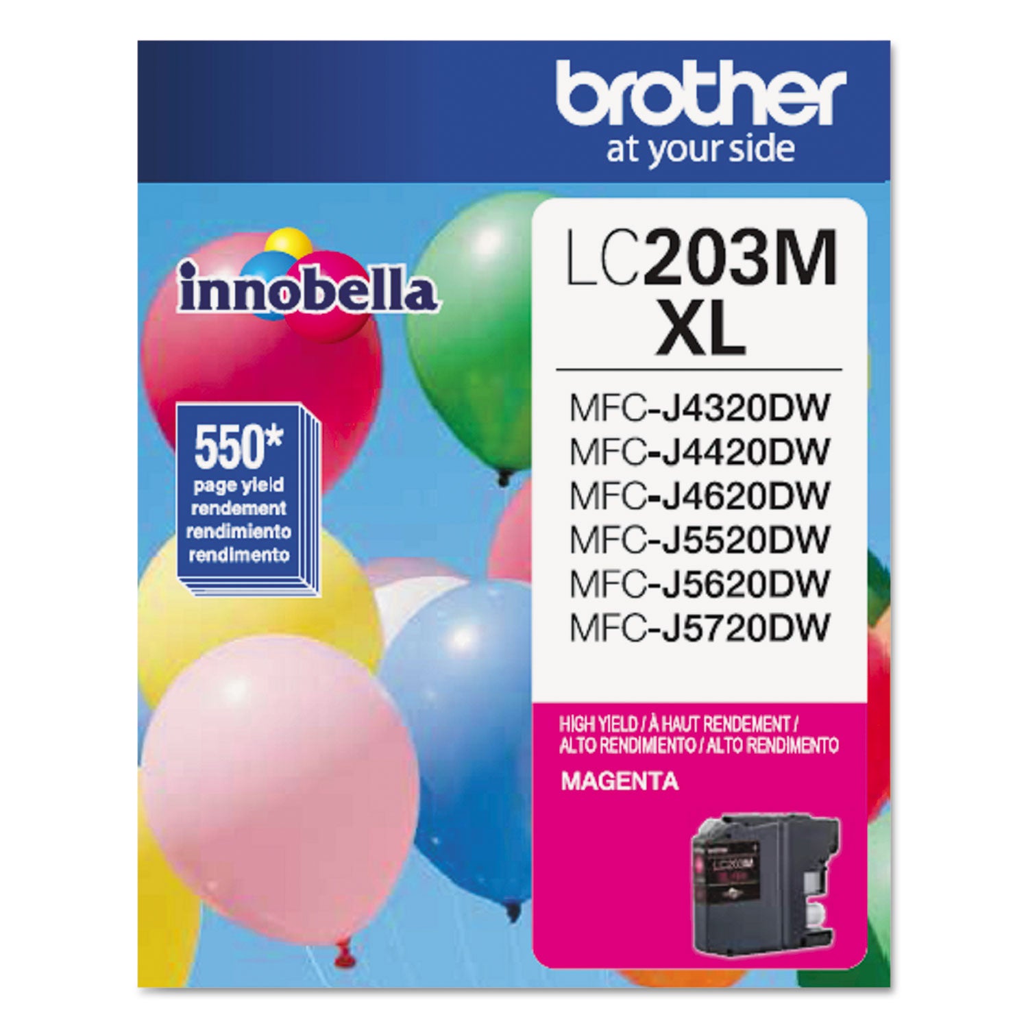 Brother Innobella LC203M High Yield Inkjet Ink Cartridge - Magenta - 1 Each