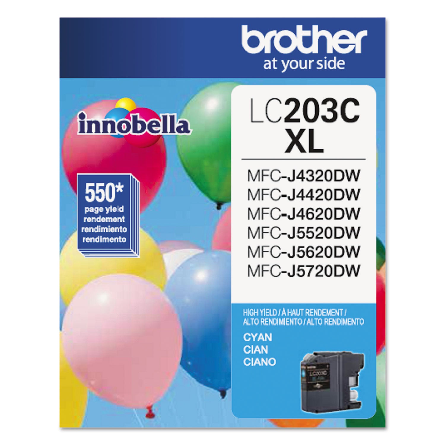Brother Innobella LC203C High Yield Inkjet Ink Cartridge - Cyan - 1 Each